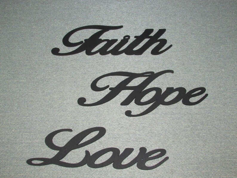 Faith Hope Love Wall Words Hanging Decor Art Etsy