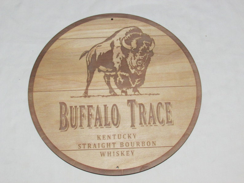 Buffalo Trace Bourbon Whisky Wood Barrel Top Style Wall