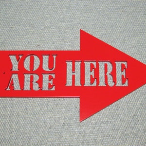 YOU ARE HERE Arrow, Choose Right or Left Arrow Direction, Choice of Color, Free Shipping