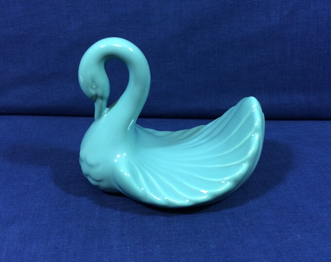 Vintage Ceramic Swan Towel Holder Turquoise Green Andre Etsy