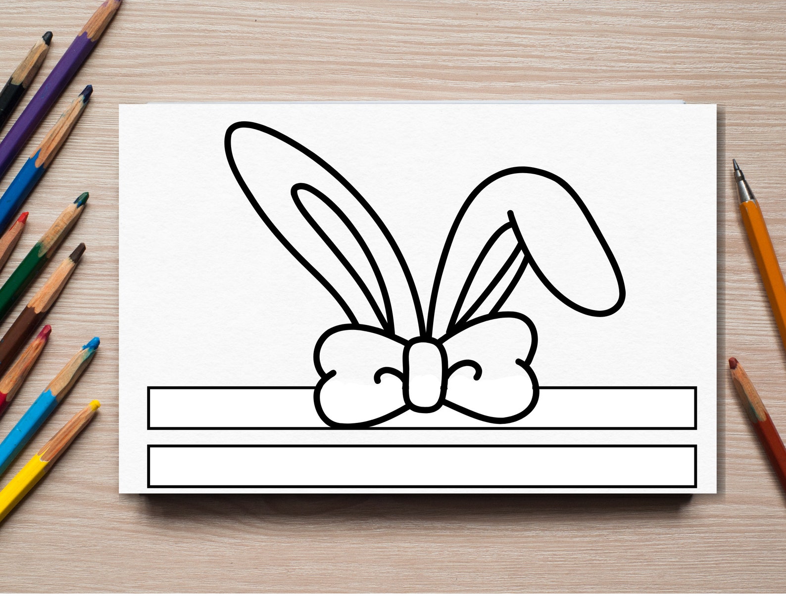 Easter Bunny Ears, Coloring Cutouts, Printable for Kids - Etsy
