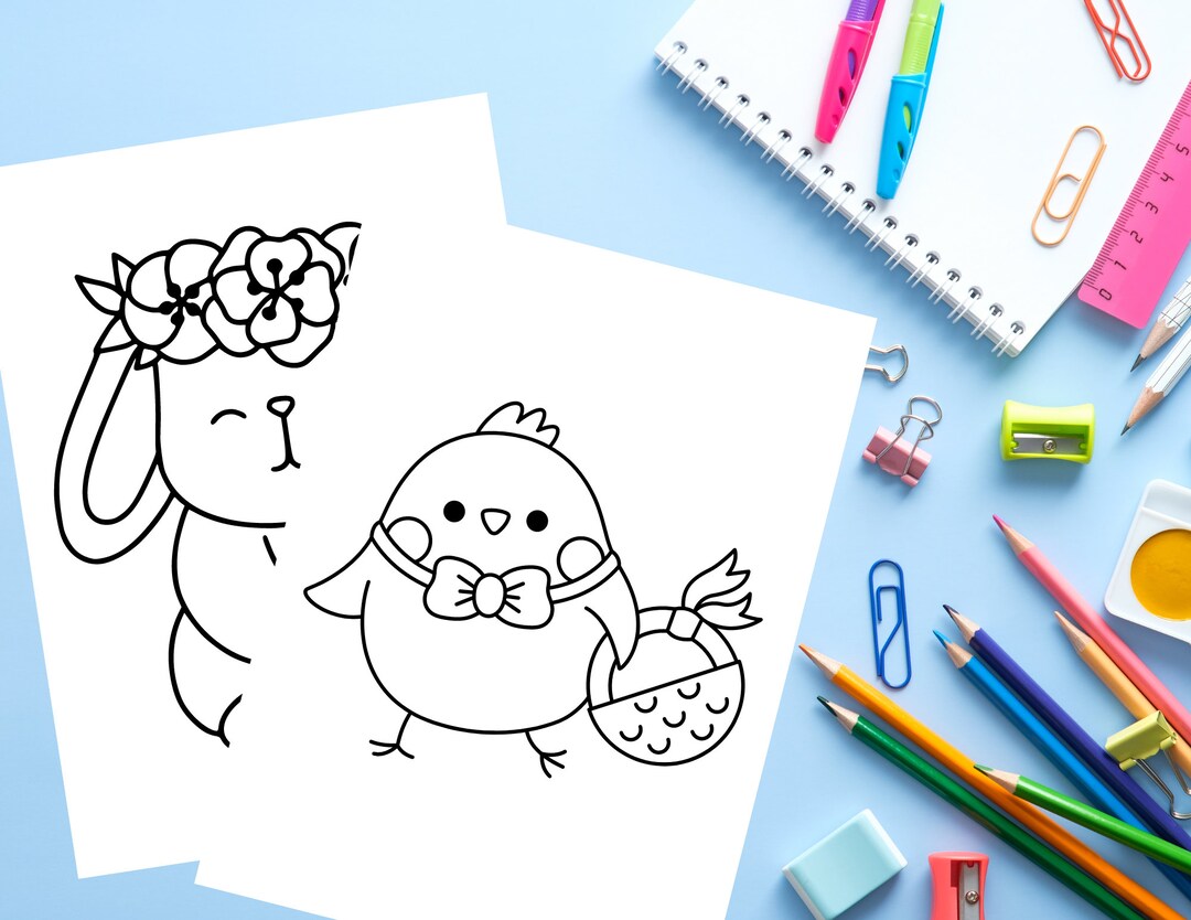 20 Easter Coloring Pages for Kids , Instant Printable Download - Etsy