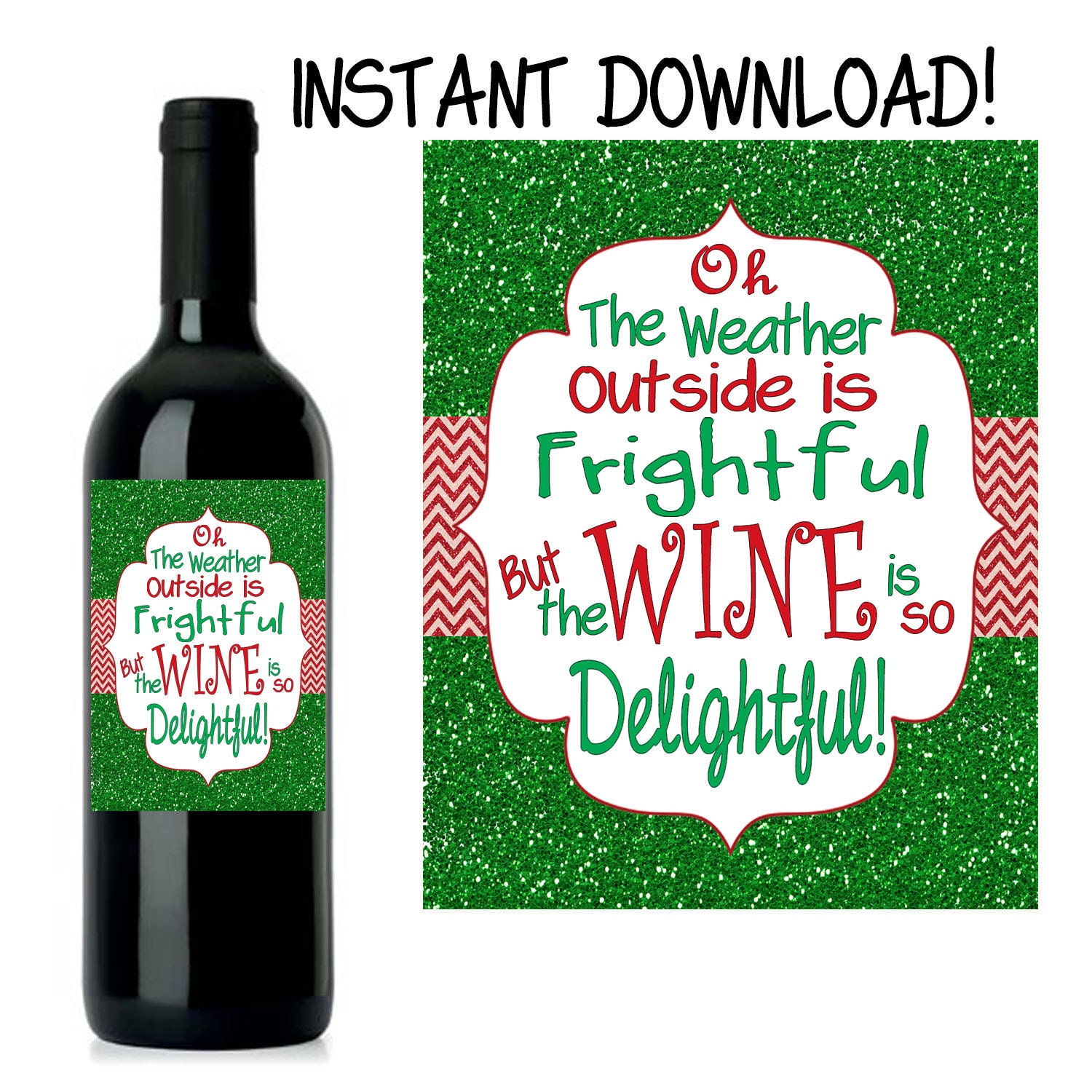 Christmas Wine Label Custom Christmas Wine Label Christmas Etsy India