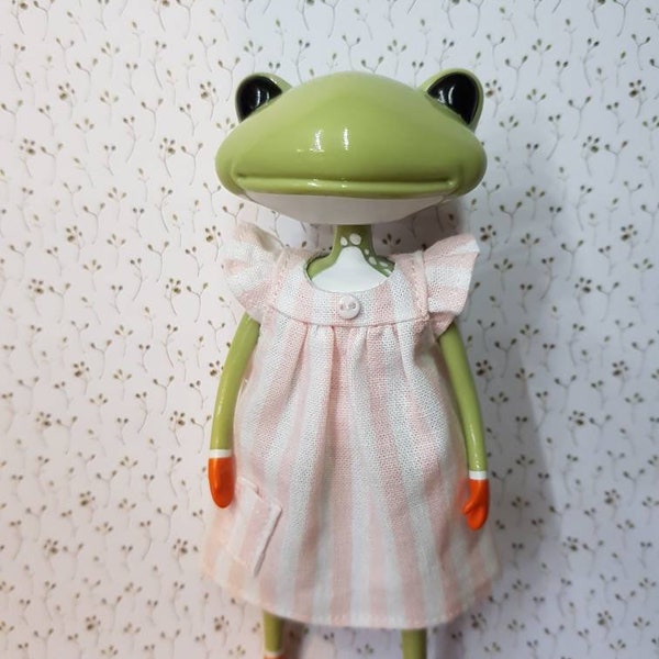 Wonder Frog Pastel Pink Stripe Frill Sleeve Dress
