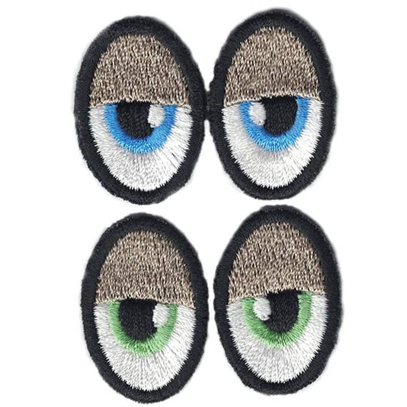 Cartoon eyes/Embroidered eyes/Dopey eyes/Patch/Plush Etsy