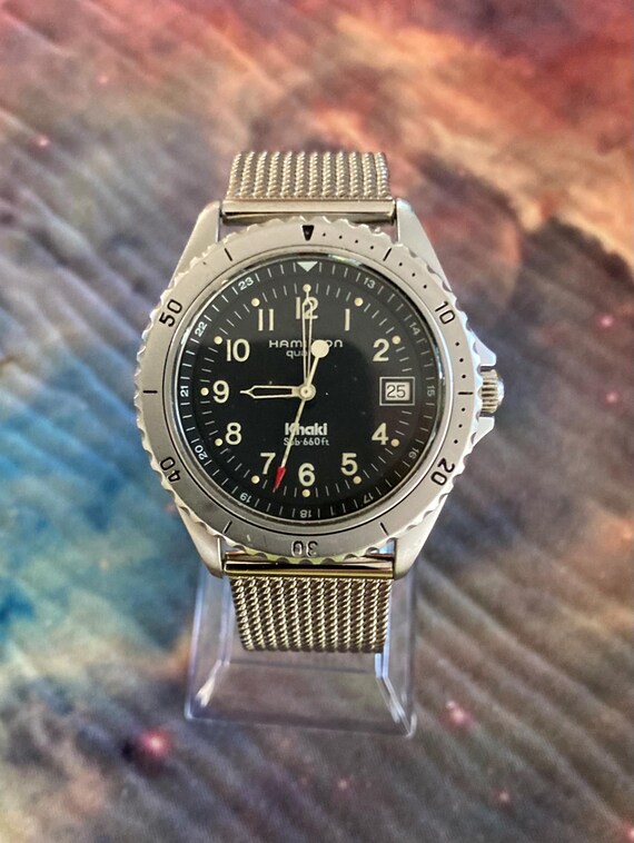 Hamilton Khaki Sub 660ft Quartz Divers Watch Nice - Gem