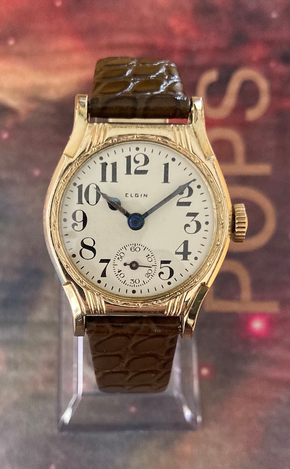 Elgin 1917 Art Deco Fancy Case Vintage Wrist Watch