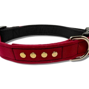 Dog Star Trek Red Collar | Customizable Rank with Metal Pips for Your Star Pup