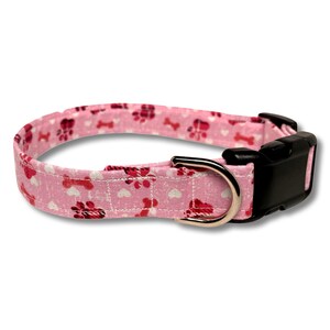 Valentine Pink Dog Collar | Adjustable & Durable | Handmade Collar for Cats and Dogs