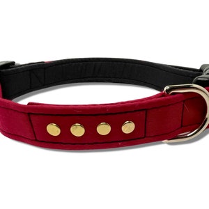 Star Trek Red Dog Collar | Command | Personalized Rank | Metal Pips | Captain | Commander