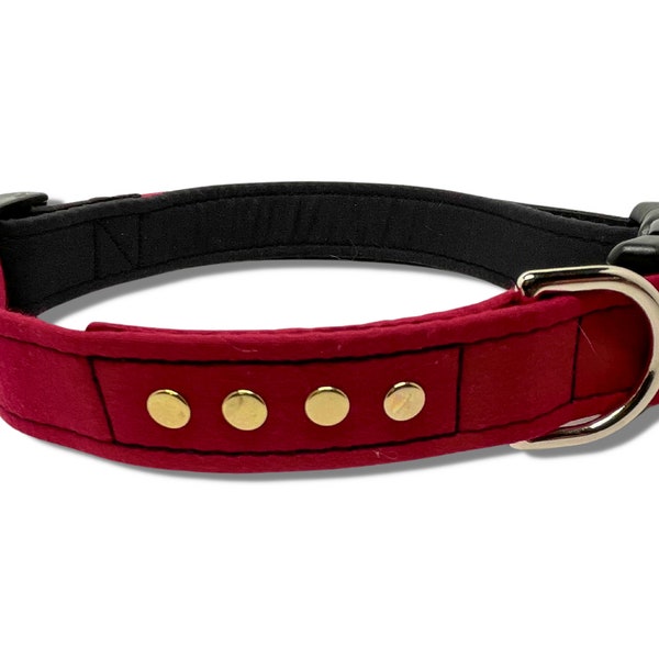 Star Trek Red Dog Collar | Command | Personalized Rank | Metal Pips | Captain | Commander