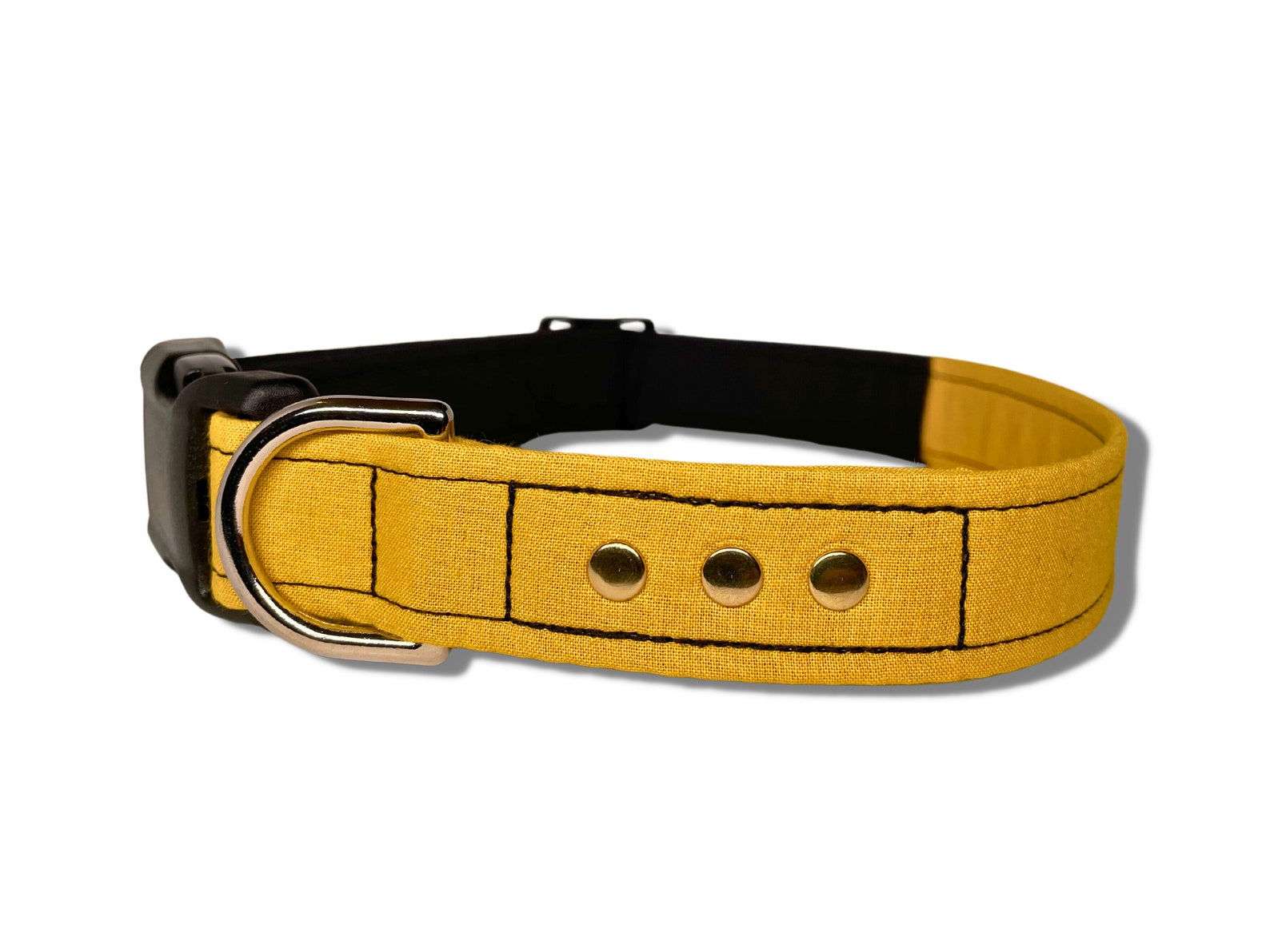 Star Trek Yellow Dog Collar | Engineering | Operations | Security | Personalized Rank | Metal Pips | Captain | Commander