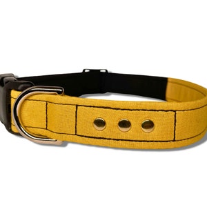 Star Trek Yellow Dog Collar | Engineering | Operations | Security | Personalized Rank | Metal Pips | Captain | Commander