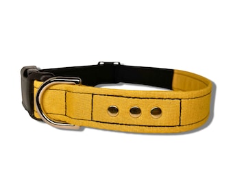 Star Trek Yellow Dog Collar | Engineering | Operations | Security | Personalized Rank | Metal Pips | Captain | Commander