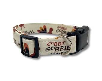 Thanksgiving Turkey Dog Collar: Handmade Fabric Collar