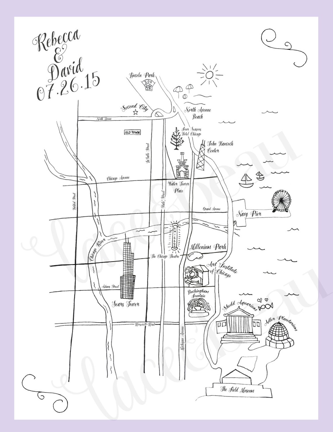 Custom Wedding Map Printable DIY Map of Wedding Ceremony and - Etsy