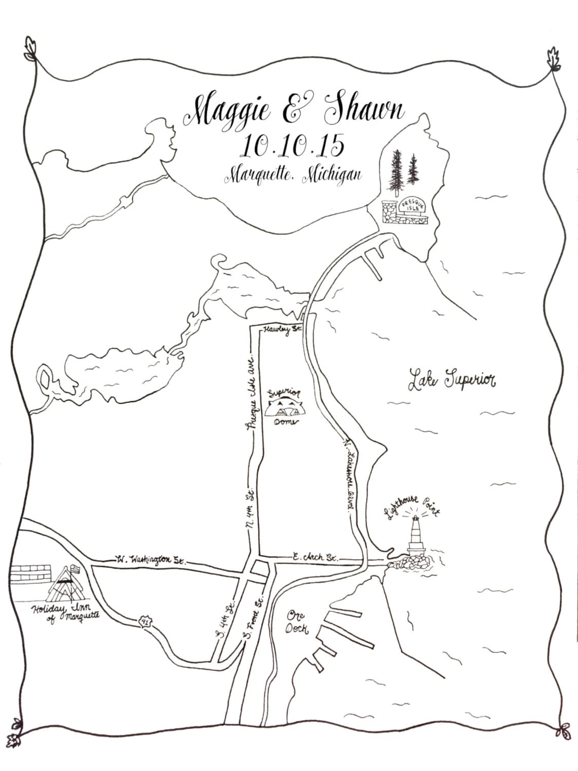 Custom Wedding Map Printable DIY Map of Wedding Ceremony and | Etsy