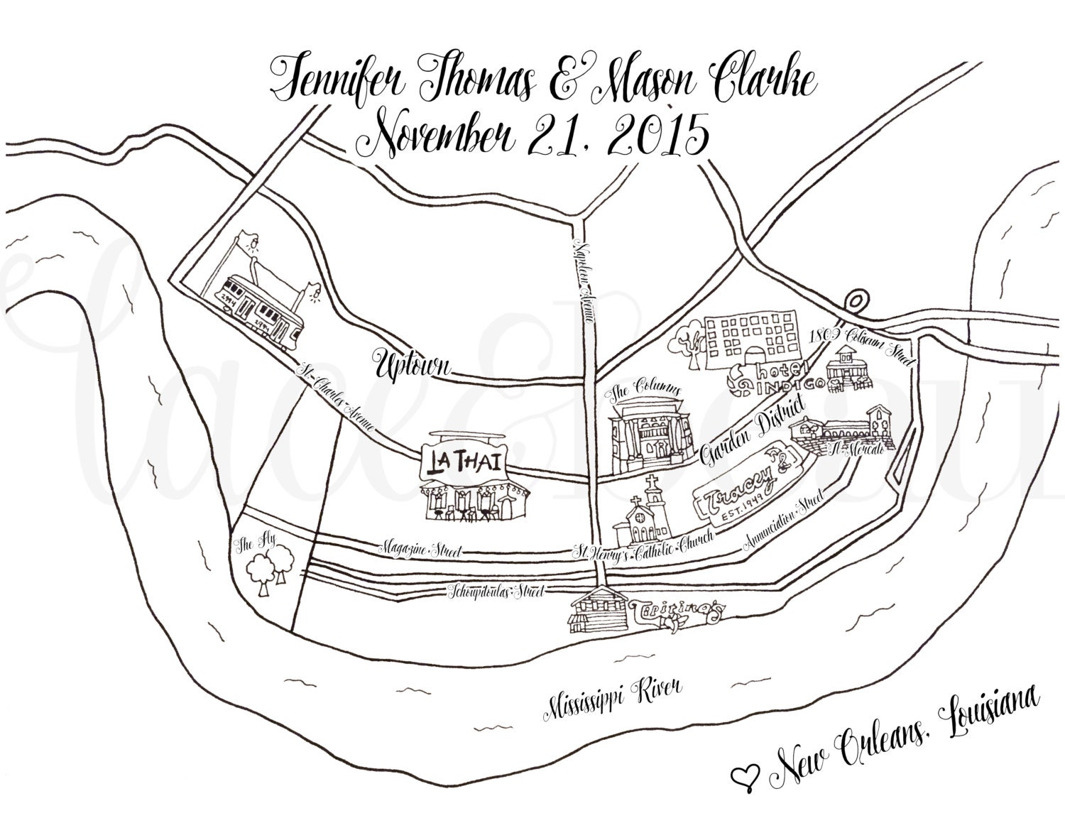 Custom Wedding Map Printable DIY Map of Wedding Ceremony and - Etsy