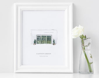 Cannon Green Watercolor | Venue Illustration | Venue Watercolor | Cannon Green Wedding | Charleston Wedding | Charleston Watercolor