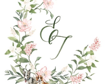 Custom Watercolor Crest | Custom Crest | Watercolor Wedding Crest | Wedding Crest | Wedding Heraldry | Wedding Monogram | Custom Monogram