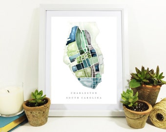 Charleston Peninsula Watercolor Print