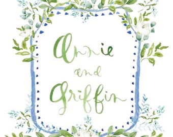 Custom Watercolor Crest | Custom Crest | Watercolor Wedding Crest | Wedding Crest | Wedding Heraldry | Wedding Monogram | Custom Monogram