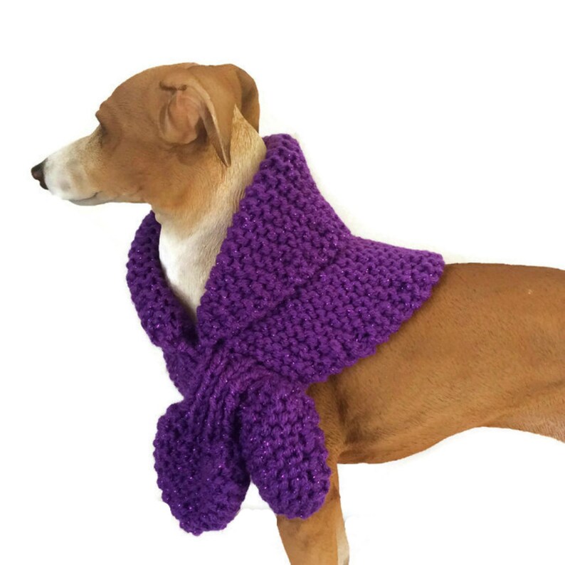 Dog Bandana dog scarf Sparkling purple Miniature Keyhole Scarf dog scarves dog accessories Pet scarves UK dog neck warmer griffon