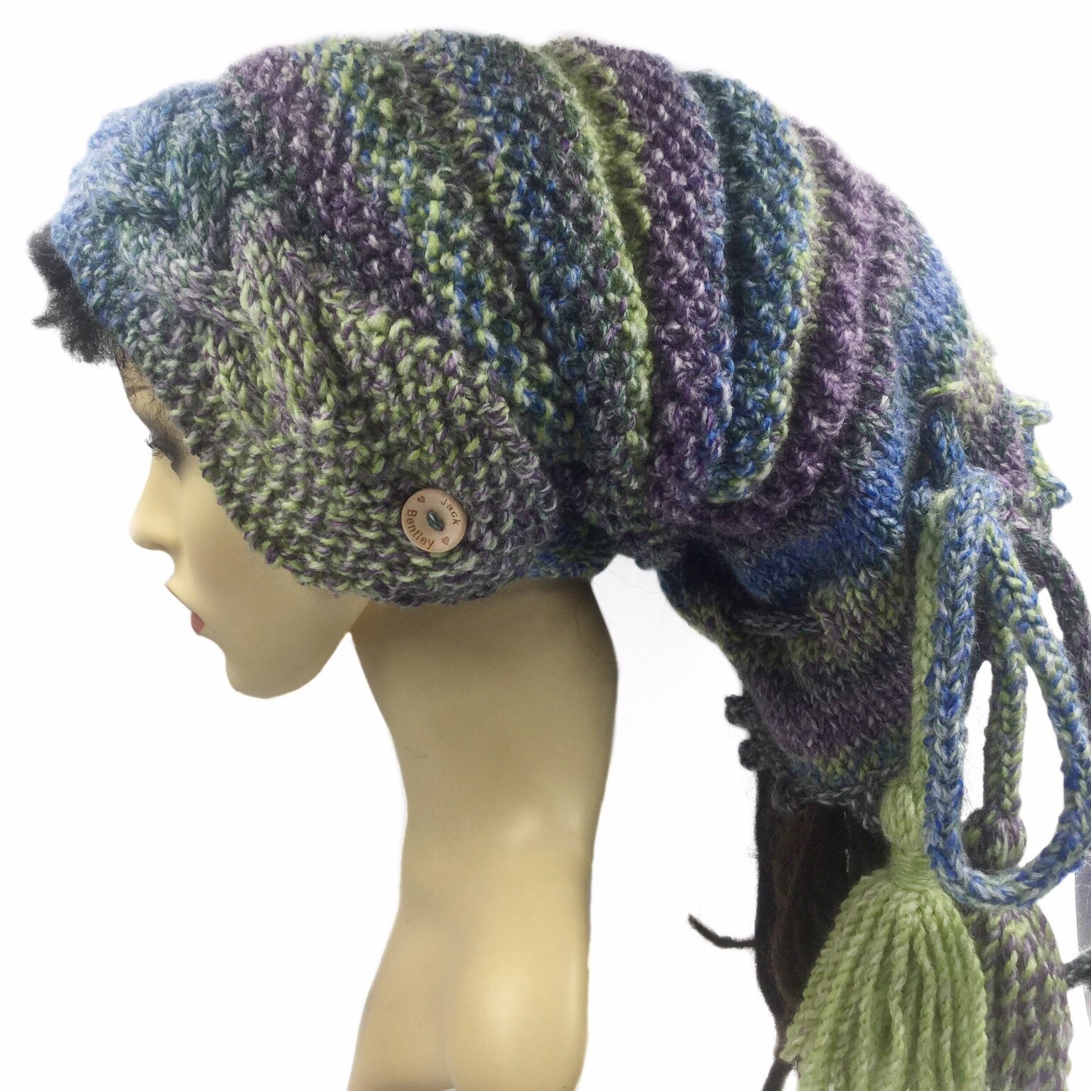 Multi Slouchy beanie Dreadlock Hat Dreads Hat Tube Hat Dreads Etsy