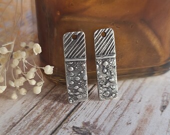 Fine silver sea urchin earring charms | artisan jewelry supplies | jewelry findings | silver findings  | artisan fine silver | one pair