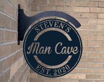 Personalized Hanging Man Cave Sign, Est Sign, Custom Man Cave Gift Idea, Man Cave Wall Decor, Gift for Dad, Craft Room Decor