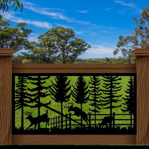 Deer Scenery Railing Metal Insert, Metal Panel, Metal Privacy Screen, Fence, Decorative Panel, Wall Art, Garden Panel, Indoor & Outdoor