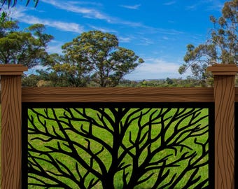 Tree Railing Metal Insert, Metal Panel, Metal Privacy Screen, Fence, Decorative Panel, Wall Art, Garden Panel, Indoor & Outdoor