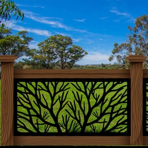 Tree Railing Metal Panel Tree Railing Metal Insert, Metal Panel, Metal Privacy Screen, Fence ...