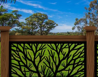 Tree Railing Metal Insert, Metal Panel, Metal Privacy Screen, Fence, Decorative Panel, Wall Art, Garden Panel, Indoor & Outdoor