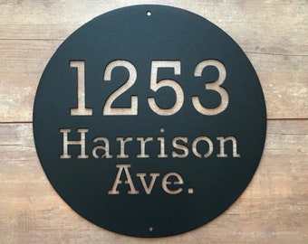 Custom Metal Address Sign -Housewarming Gift - Custom Metal Sign - Outdoor Metal Sign - House Numbers - Address Plaque