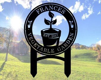 Personalized Garden Sign, Custom Metal Hanging Garden Sign, Personalized Metal Gardening Gift
