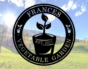 Personalized Garden Sign, Custom Metal Hanging Garden Sign, Personalized Metal Gardening Gift