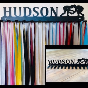 Wrestling Custom Name - Medal Hanger Holder Display Rack 12 HOOKS