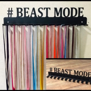 Wrestling / #Beast Mode - Medal Hanger Holder Display Rack 12 Hooks
