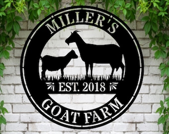 Custom Goat Sign Personalized | Goat Metal Wall Art | Goat Ranch Farm Sign | Goat Metal Sign | Goat Farm Sign | Goat Farmhouse Wall Decor