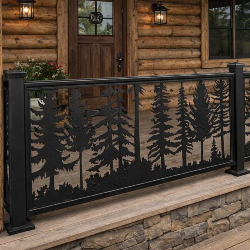 Tree Railing Metal Panel Decorative Handrails - Etsy