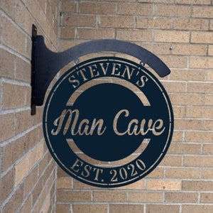 Hanging Man Cave Sign Personalized, Est Sign, Custom Man Cave Gift Idea, Man Cave Wall Decor, Gift for Dad, Craft Room Decor