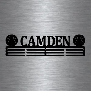 Basketball Custom Name- Medal Hanger Holder Display Rack MALE 3 RUNG