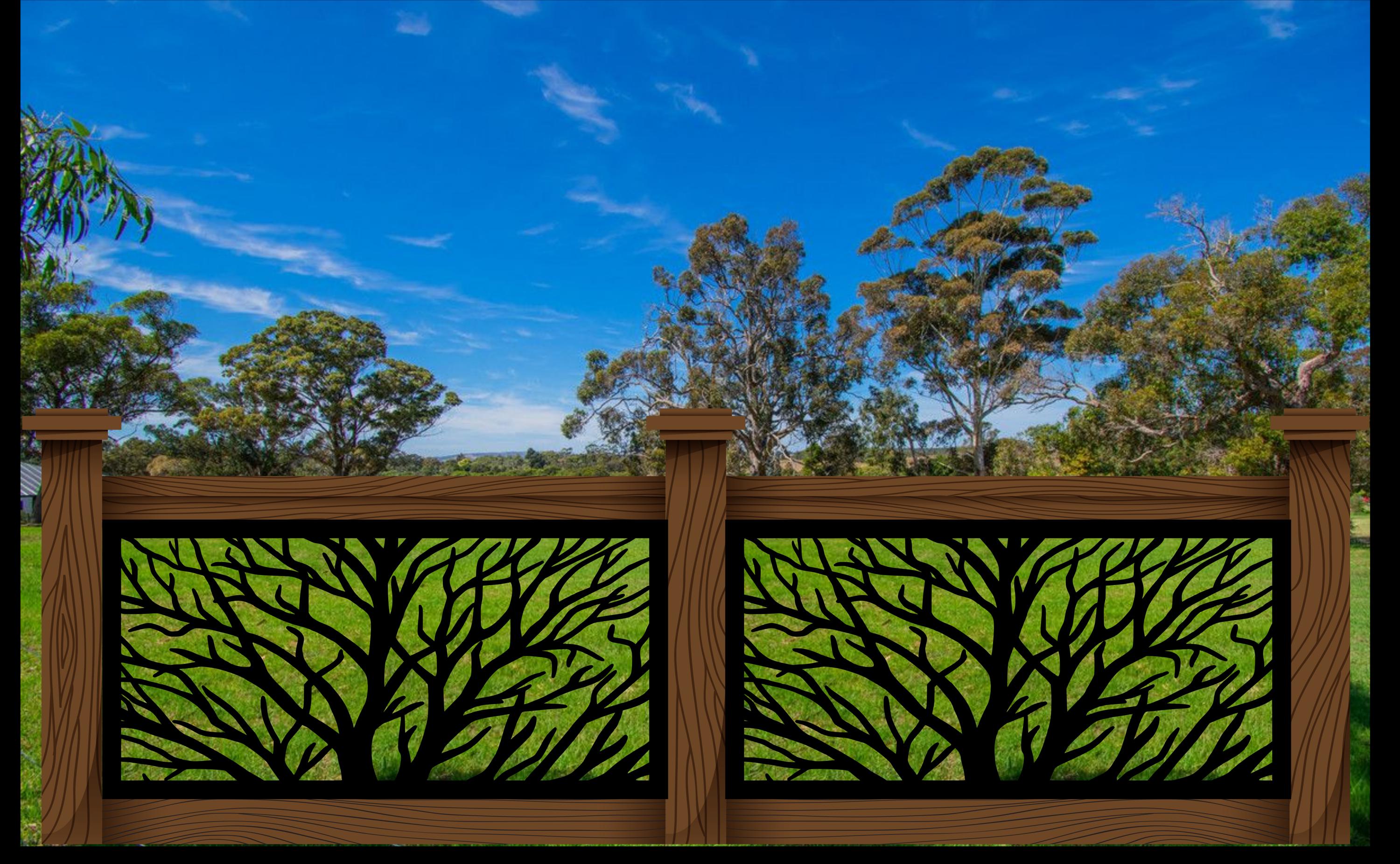 Tree Railing Metal Panel Tree Railing Metal Insert, Metal Panel, Metal Privacy Screen, Fence ...