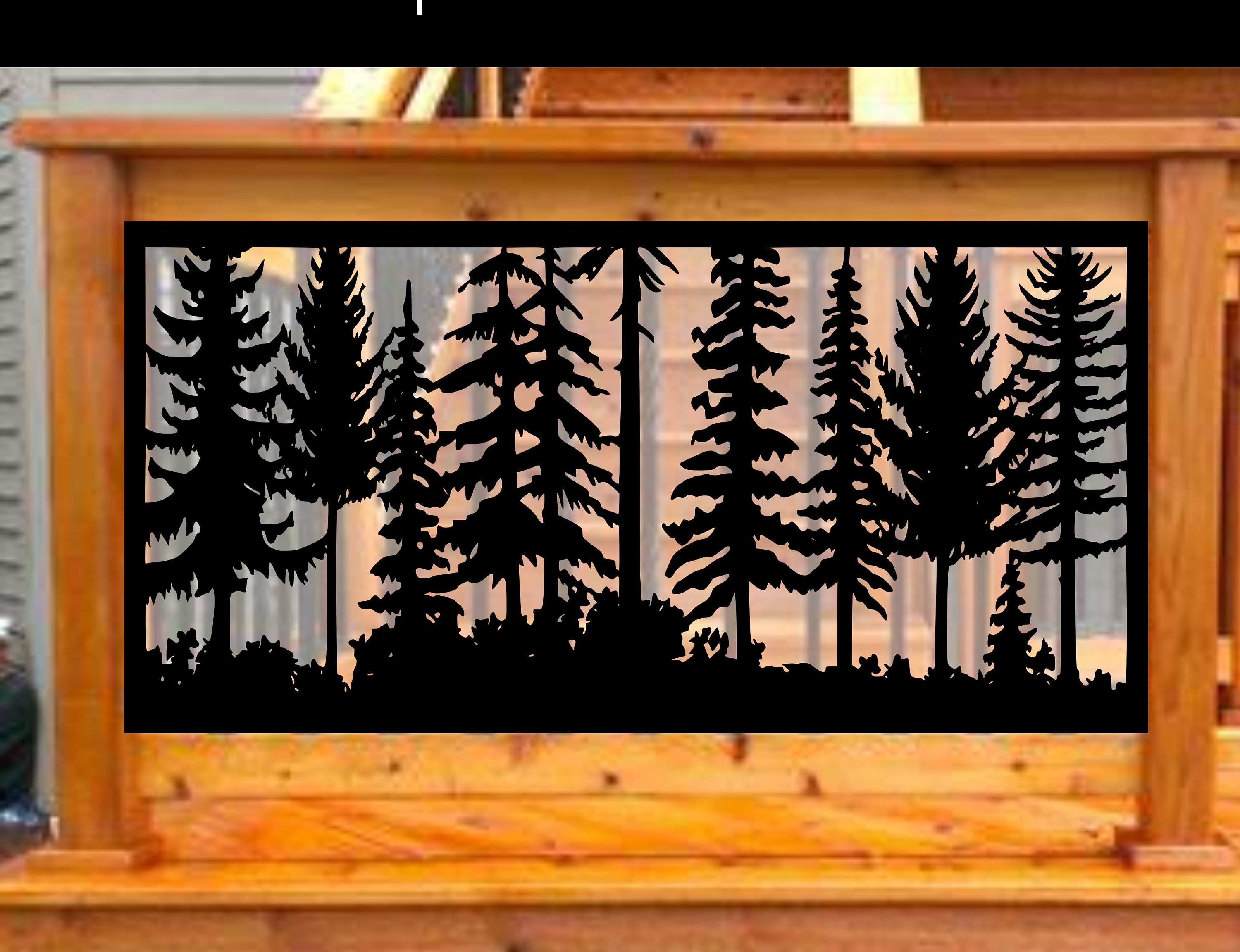 Decorative Rustic Railing Metal Insert, Metal Panel, Metal Privacy ...