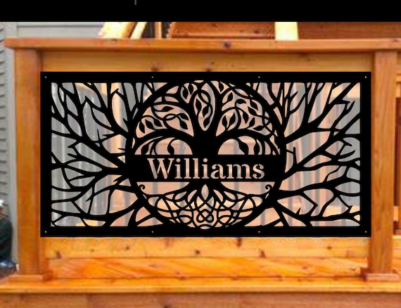 Tree Railing Metal Insert, Metal Panel, Metal Privacy Screen, Fence, Decorative Panel, Wall Art, Garden Panel, Indoor & Outdoor