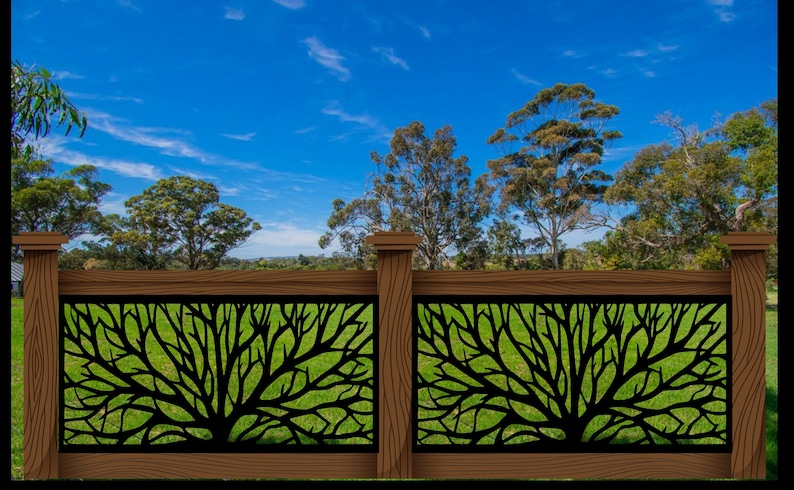 Tree Railing Metal Insert, Metal Panel, Metal Privacy Screen, Fence ...