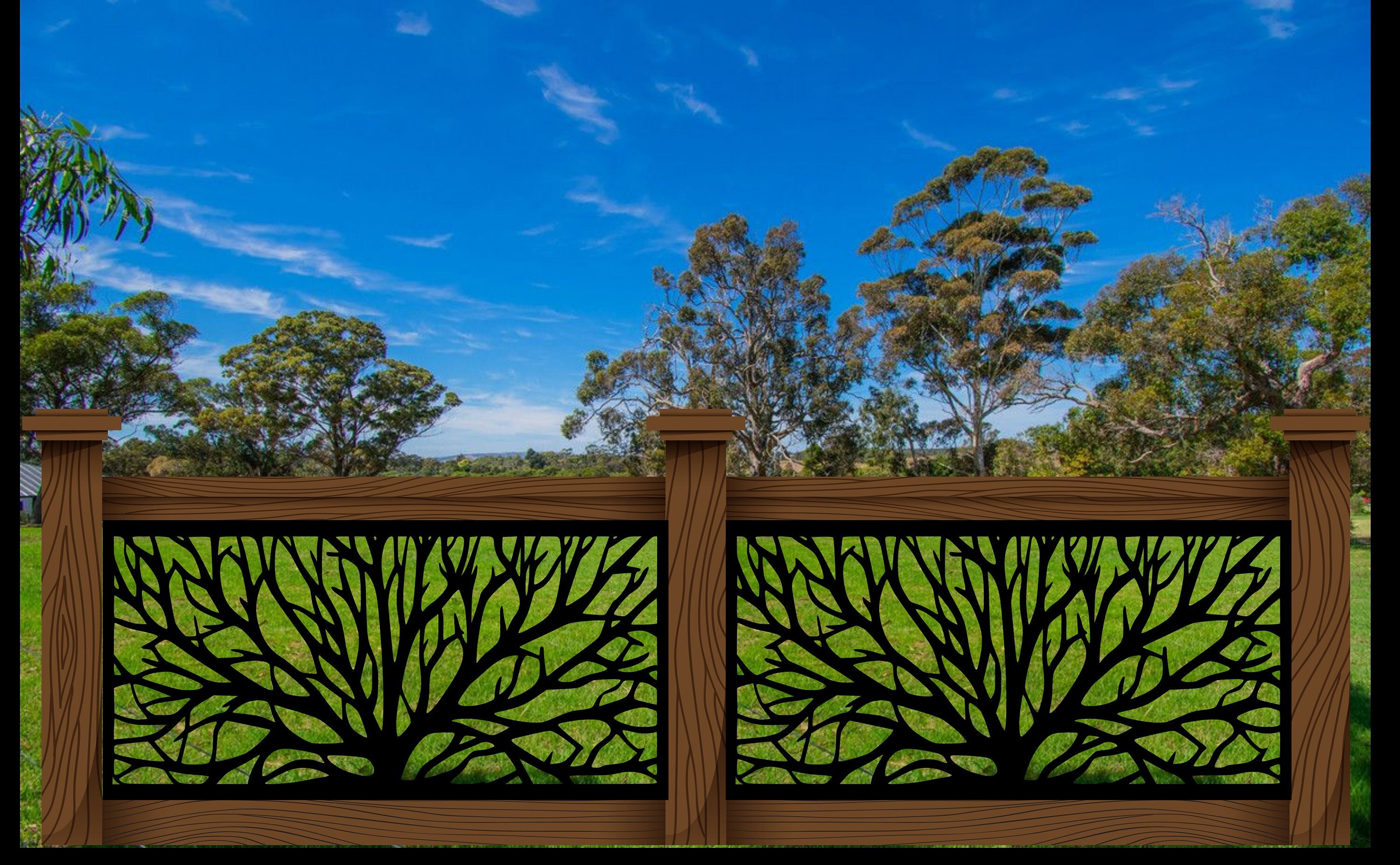 Tree Railing Metal Insert, Metal Panel, Metal Privacy Screen, Fence ...