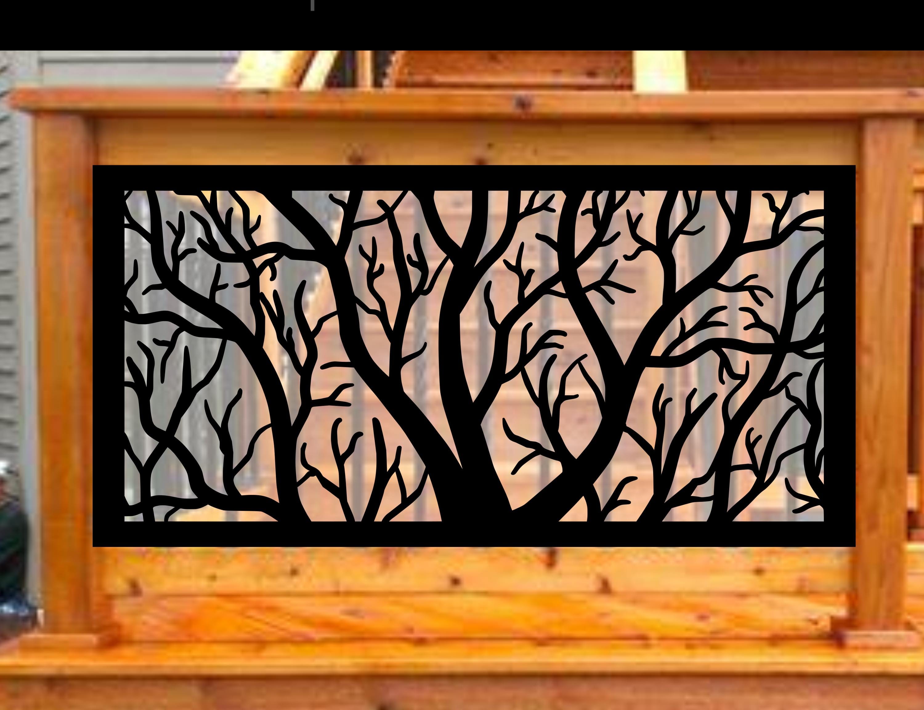Decorative Railing Inserts Tree Railing Metal Insert, Metal Panel, Metal Privacy Screen, Fence ...