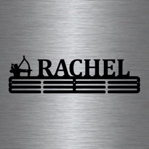 Archery Female Custom Name - Medal Hanger Holder Display Rack 3 RUNG